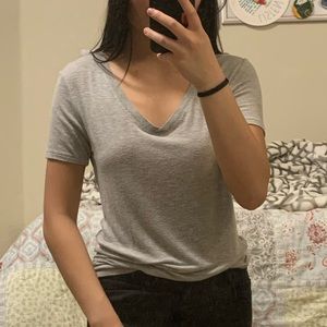Gray V Neck T-Shirt